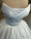 Pearl Strapless Satin Corset Wedding Dresses