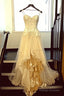 Pearl White A-Line Sweetheart Applique Long Prom Dress Tulle Graduation Prom Dress