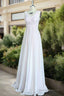 Pink A Line Pleated V Neck Long Chiffon Bridesmaid Dresses