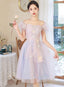 Pink And Blue Short Prom Dresses Off Shoulder Prom Dresses Cute Homecominig Dresses