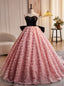 Pink Ball Gowns 3D Flower Quinceanera Dress