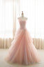 Pink Ball Gowns One Shoulder Tulle Appliques Wedding Dresses Prom Dresses