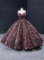 Pink Ball Gowns Sequins Off the Shoulder Luxury Prom Dress