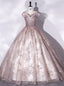 Pink Ball Gowns Tulle Sequins Quinceanera Dress