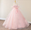 Pink Ball-Gowns Tulle Sweetheart Floor Length Wedding Dress with Sashes