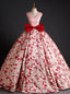 Pink Ball Gowns V Neck Quinceanera Dress With Bow