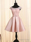 Pink Homecoming Dress Satin And Lace Lovely Dresses With Belt Cute Prom Dress