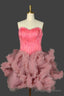 Pink Homecoming Dresses Sweetheart Neck Short Prom Dresses A Line Prom Dress with Feather
