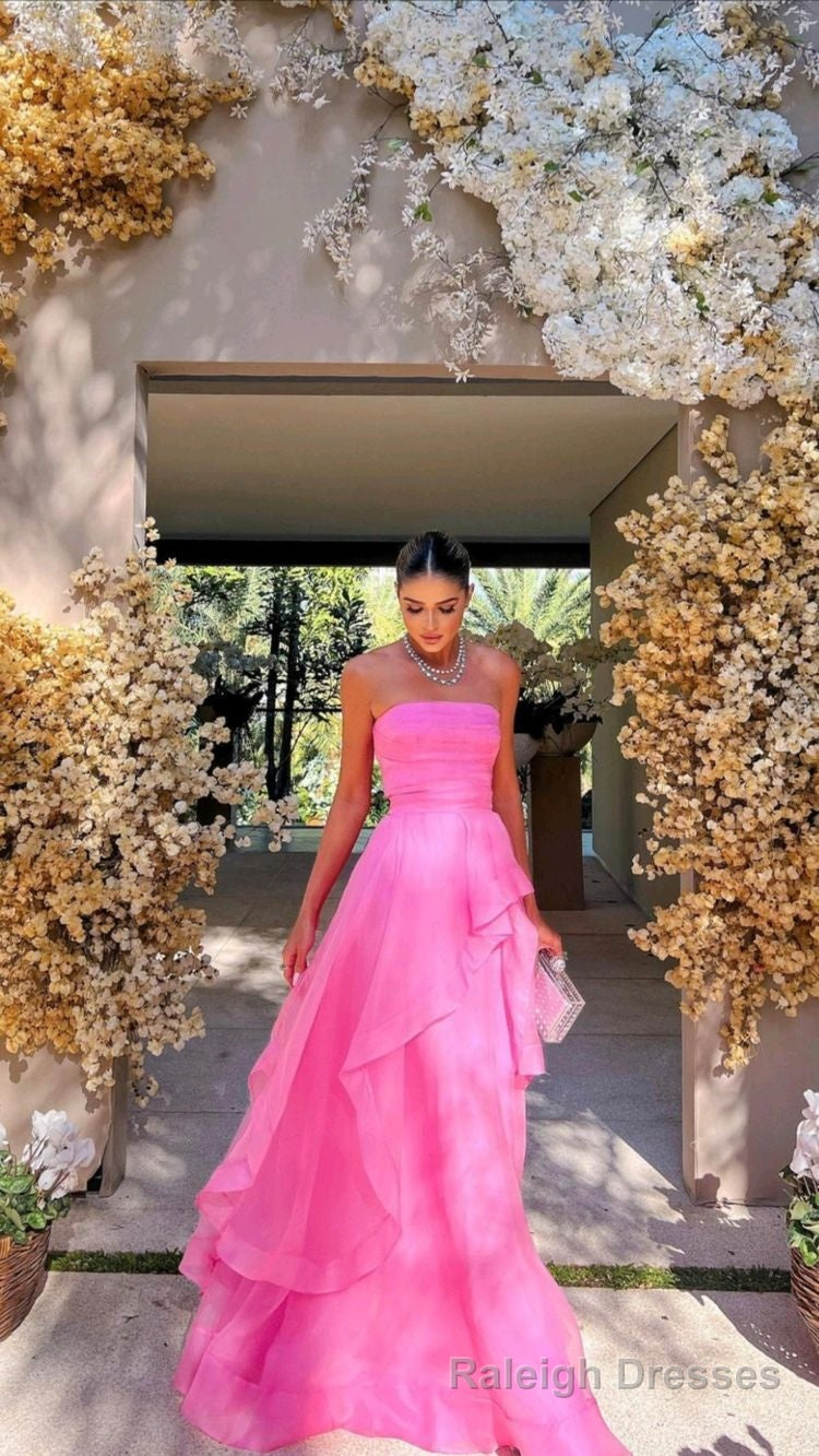 Pink Long Formal Gown, Pink Prom Dresses – Raleigh Dresses