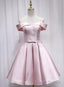 Pink Off Shoulder Bridesmaid Dress, Lovely Prom Dress