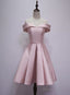 Pink Off Shoulder Knee Length Homecoming Dress Pink Short Prom Dresses Short Prom Dress
