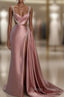 Pink Prom Dress: Sweetheart Spaghetti Strap with High Slit Trail