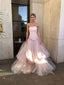 Light Pink Tulle Long Prom Dresses Pink Tulle Prom Dresses