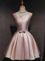 Pink Satin Short Prom Dress , Lovely Satin Homecoming Dress