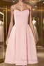 Pink satin short prom Dresses pink homecoming Dresses
