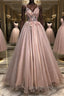 Pink sweetheart tulle lace Prom Dresses Long pink tulle Prom Dresses