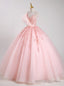 Pink Tulle Spaghetti Straps Sequins Beading Quinceanera Dress