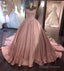 Pink Wedding Dress Taffeta Ball Gown Lace Appliques Sweetheart
