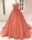 Pleated Tulle Bow Back Ball Gowns Dress Strapless