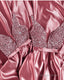 Plunge Neck Beaded Satin Dress