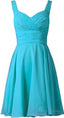 Pool V-Neck Chiffon Short Bridesmaid Dress