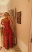 Popular Spaghetti Straps Floor Length Prom Dresses New Fashion Tiered Prom Dresses