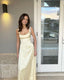 Pretty A-Line Spaghetti Straps Yellow Satin Prom Dresses Prom Dresses Prom Dresses