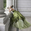Pretty Ball Gowns Strapless Olive Green Long Satin Prom Dress Prom Dresses
