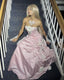Pretty Ball Gowns Strapless Pink Long Satin Prom Dress Prom Dresses