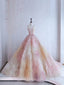 Pretty Ball Gowns Sweetheart Pink Flowers Tulle Long Quinceanera Dresses Prom Short Sleeves Flowers Vestido De 15 Anos Sweet 16 Dresses