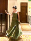 Pretty Mermaid Spaghetti Straps Olive Green Prom Dress Long Prom Gown