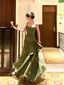 Pretty Mermaid Spaghetti Straps Olive Green Prom Dress Long Prom Gown
