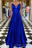 Pretty Royal Blue A Line Spaghetti Straps Prom Dress