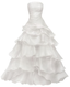 Pretty Strapless A-Line Ruffle Prom Dresses Long White Layered Wedding Dresses