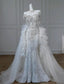 Princess Mermaid Strapless Neckline Sequin White Tulle Wedding Dress
