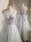 Princess Silver Hoco Dresses Short Homecoming Dress