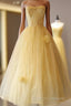 Princess Yellow Prom Gown Homecoming Dresses