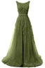 A Line Lace Boat Neck Sleeveless Prom Dresses Formal Prom Gowns