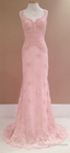 Blush Pink Prom Dress ,Lace Prom Prom Gown