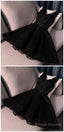 Ruby Outfit black mini sleeveless women V Neck tulle fashion applique beaded Homecoming Dresses