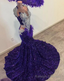 Purple Glitter Sparkly Prom Dresses Formal Occasion Dresses