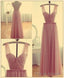 Pink Bridesmaid Gowns Backless Chiffon Simple Bridesmaid Dress, Cheap Straps Prom Dress