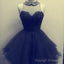 High-Neck Tulle Black junior custom cute lovely popular 2025 Homecoming Dresses