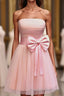 Strapless A Line 2026 Simple Cheap Short Prom Dress