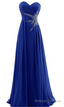 Sweetheart Beading Floor Length Chiffon Prom Dresses