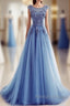 A Line Flowers Long Charming Women Prom Dresses