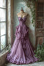 Purple A-Line Sweetheart Neck Tulle Beaded Long Prom Dresses Vintage Prom Dresses