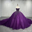 Purple Ball Gowns Quince Dress Tulle Sweetheart Sequin Wedding Dress For Women