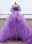 Purple Organza Prom Dress