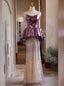 Purple Mermaid Sequins Strapless Prom Dress